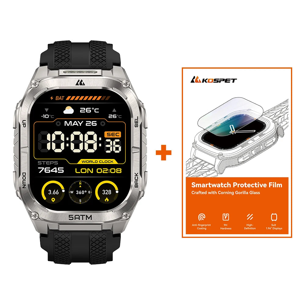 Kospet Tank M4C Rugged GPS Watch For Men 15 Day Battery