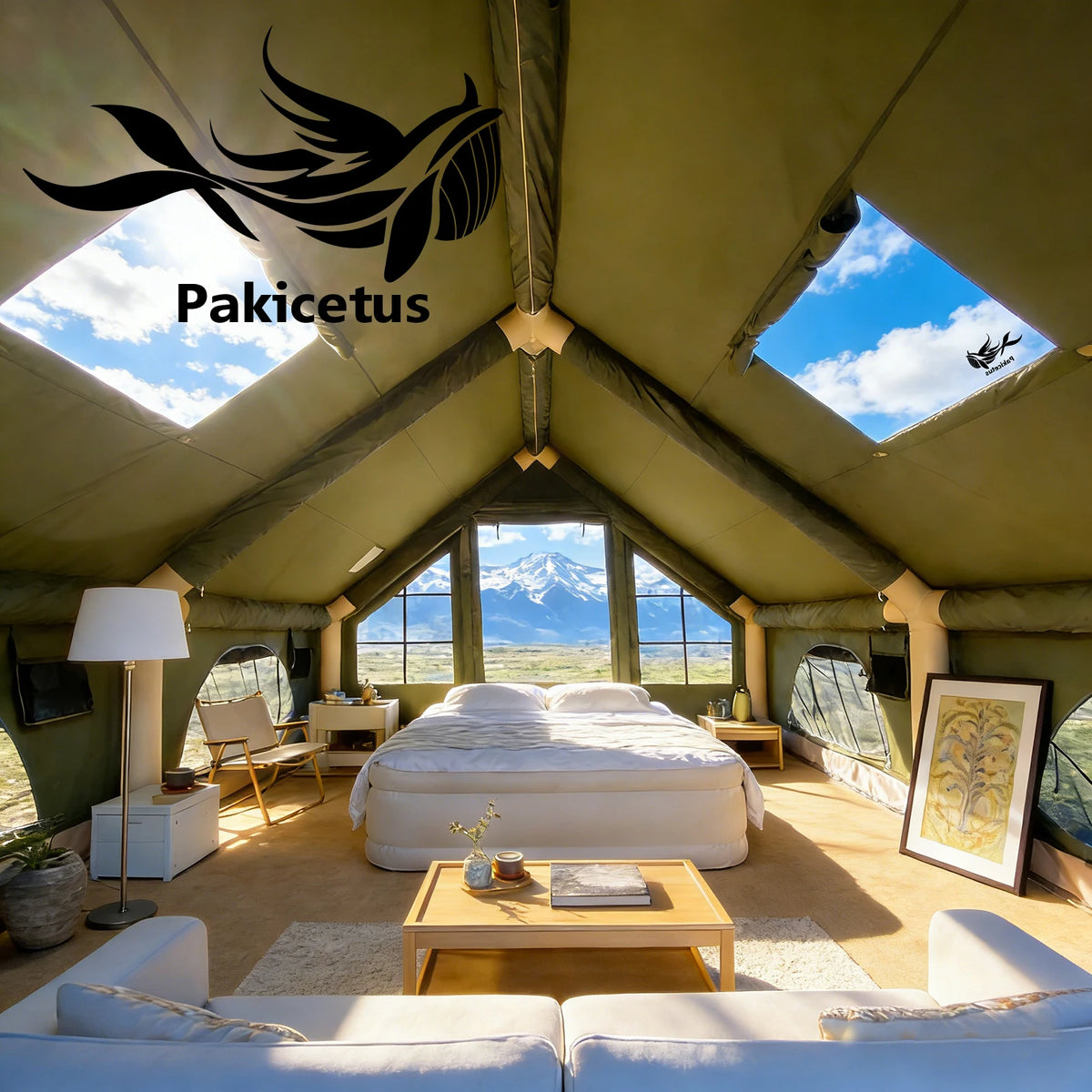 PAKICETUS Inflatable Camping Tent With Air Pump Outdoor Shelter