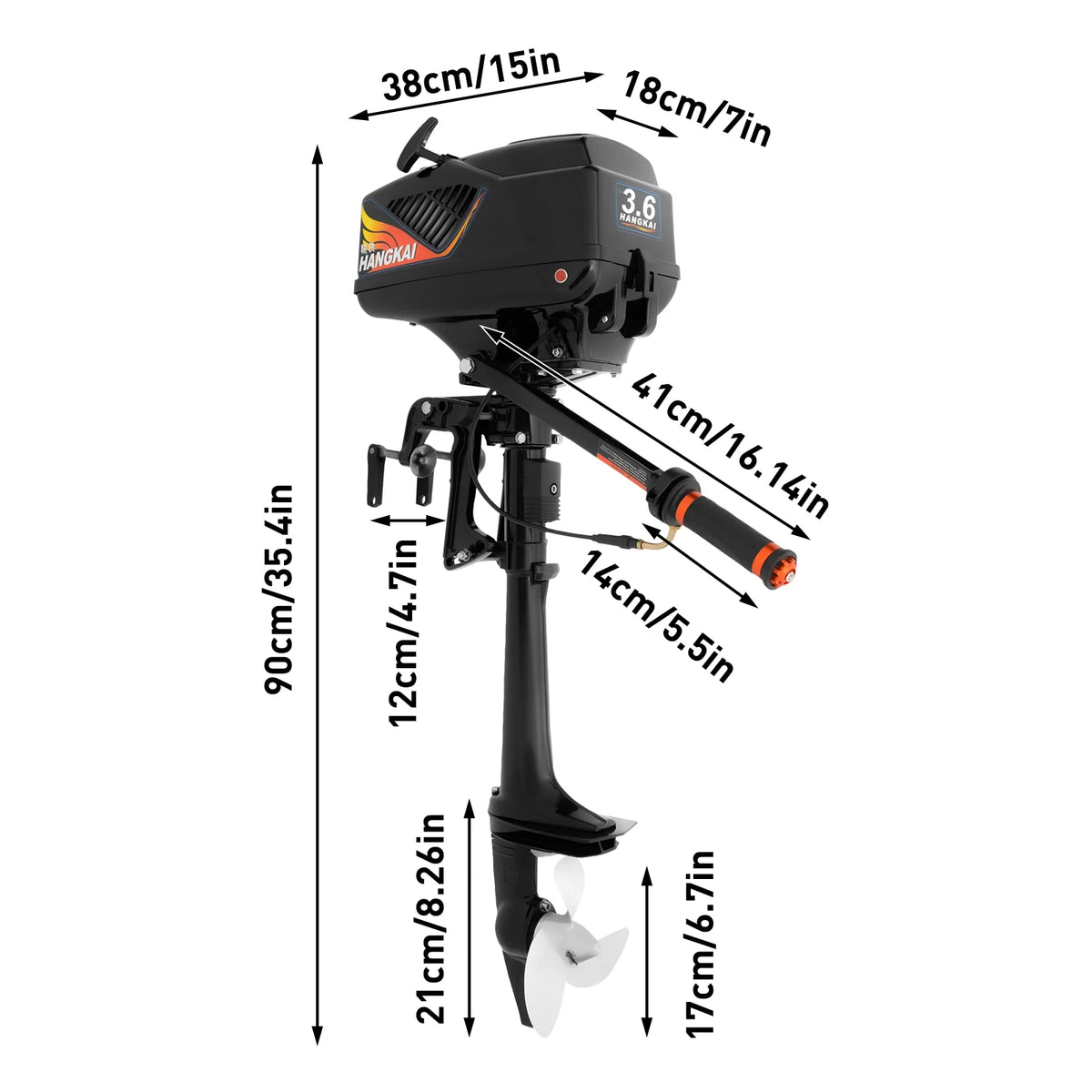 Bymaocar 55CC 3.6HP Responsive Outboard Motor For Inflatable Boats