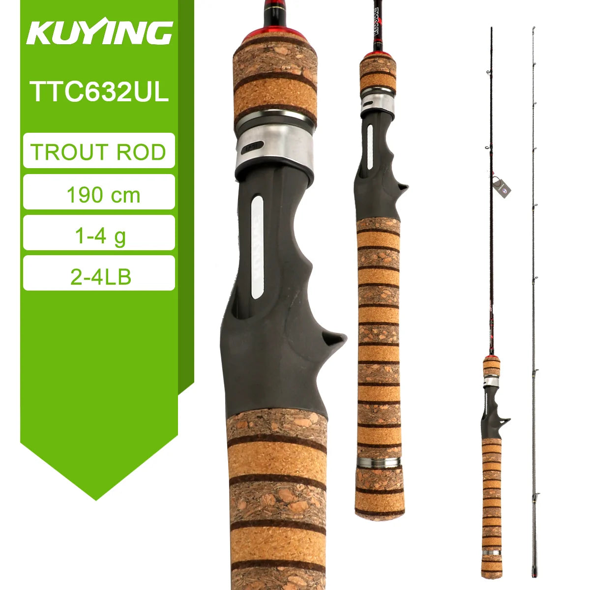 Kuying Teton Carbon Spinning And Casting Fishing Rod