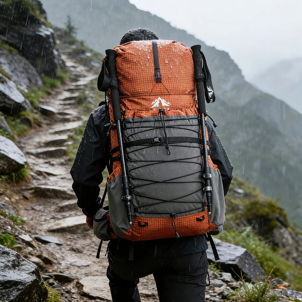 Night Cat Internal Frame Roll Top Hiking Backpack Rain Cover