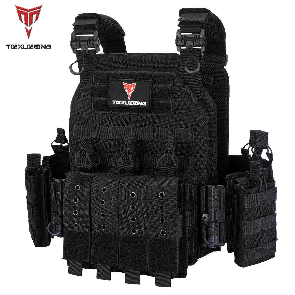 Tiexuebing Tactical Plate Carrier Vest With Adjustable Molle System