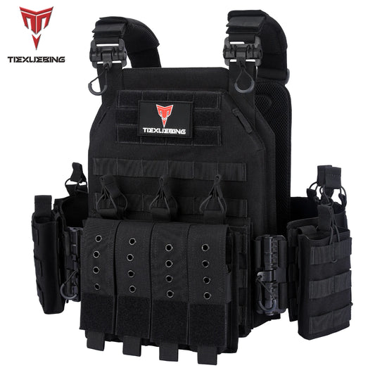 Tiexuebing Tactical Plate Carrier Vest With Adjustable Molle System