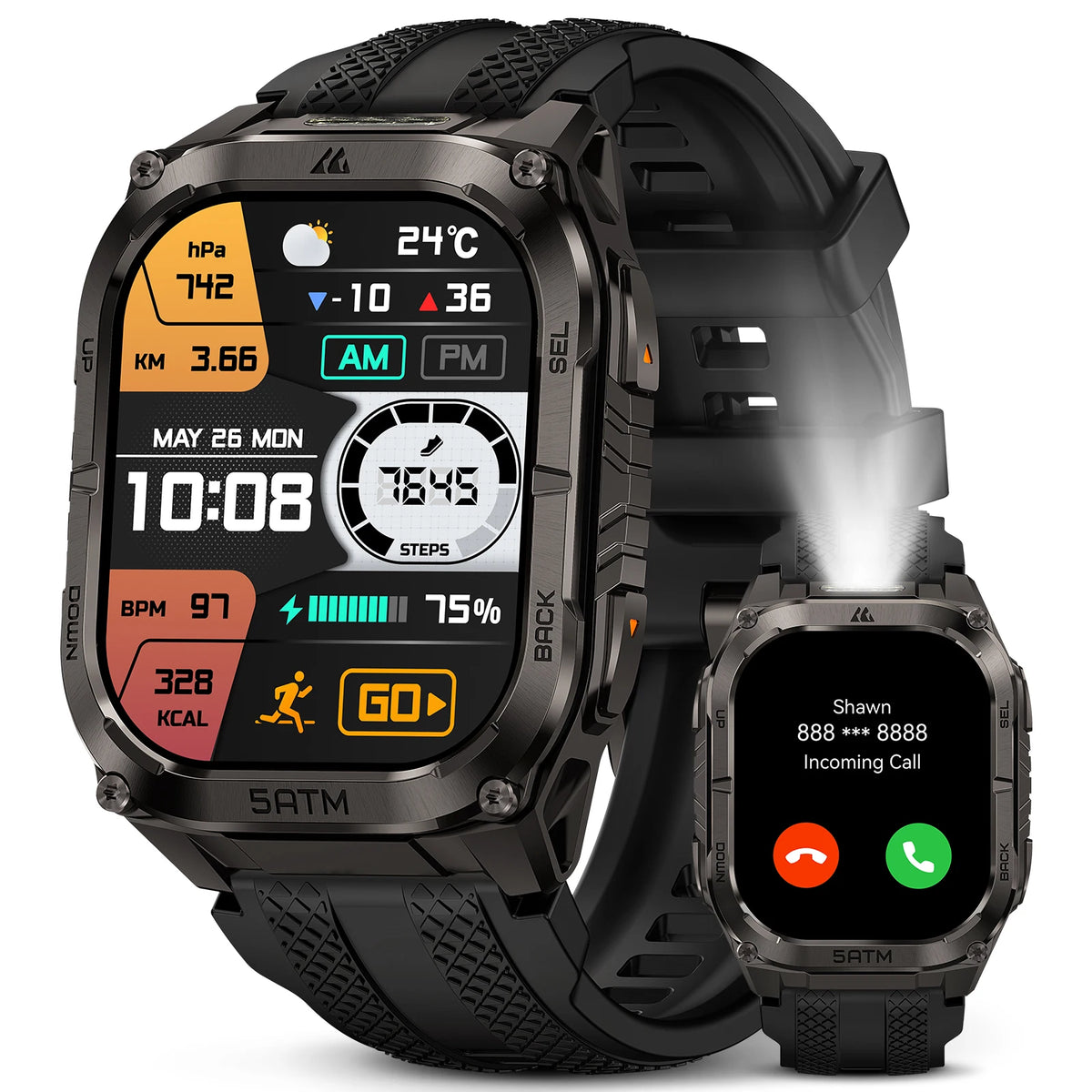 Kospet Tank M4C Rugged GPS Watch For Men 15 Day Battery