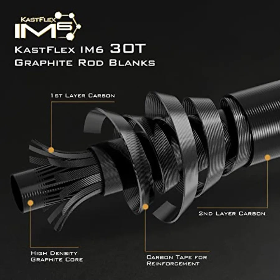 Valiant Eagle IM6 Graphite Travel Fishing Rods for Spinning and Casting