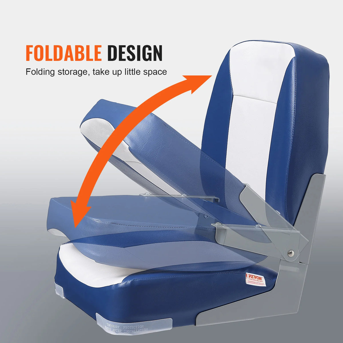 SucceBuy Folding Boat Captain Chair With Thick Cushioned Support
