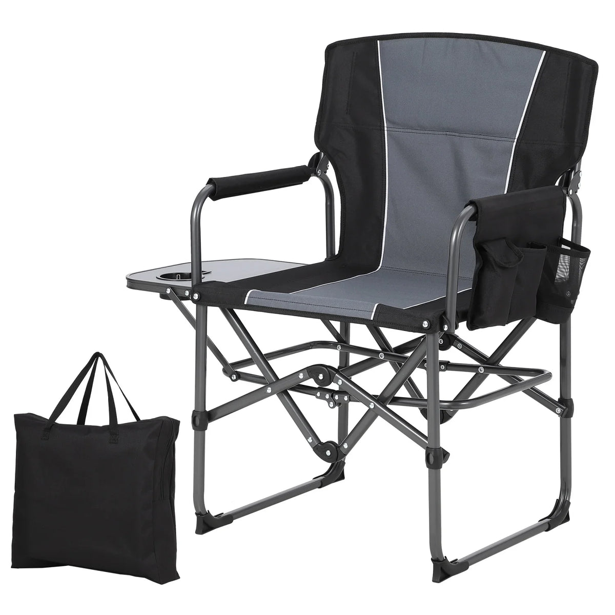 HiMISS Heavy Duty 400Lbs Folding Directors Chair For Adults Camping
