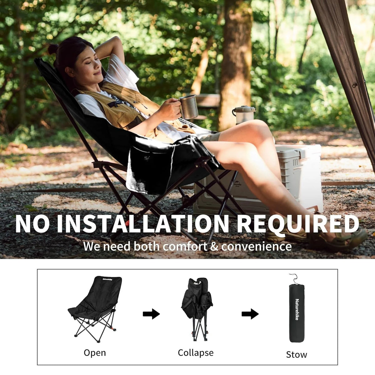 Naturehike Sea Star Recliner Folding High Back Outdoor Camping Chair