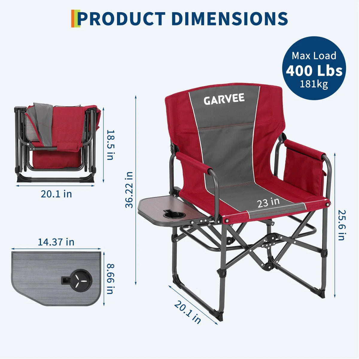 HiMISS Ultra Heavy Duty Folding Director Chair For Campers