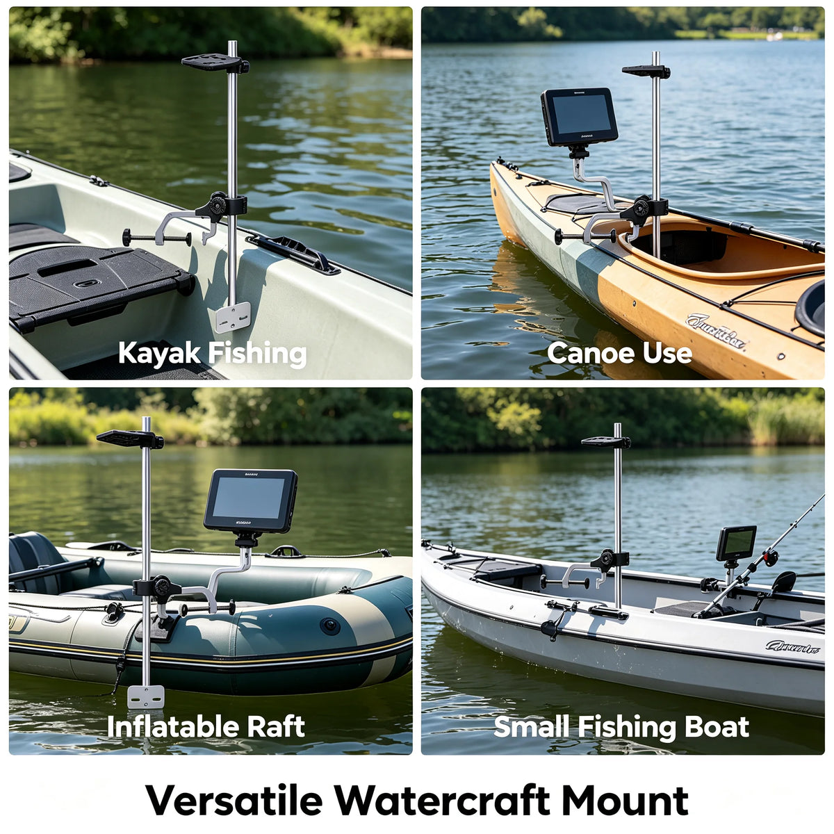 Universal Rotatable Fishfinder Transducer Mount for Kayaks and Boats