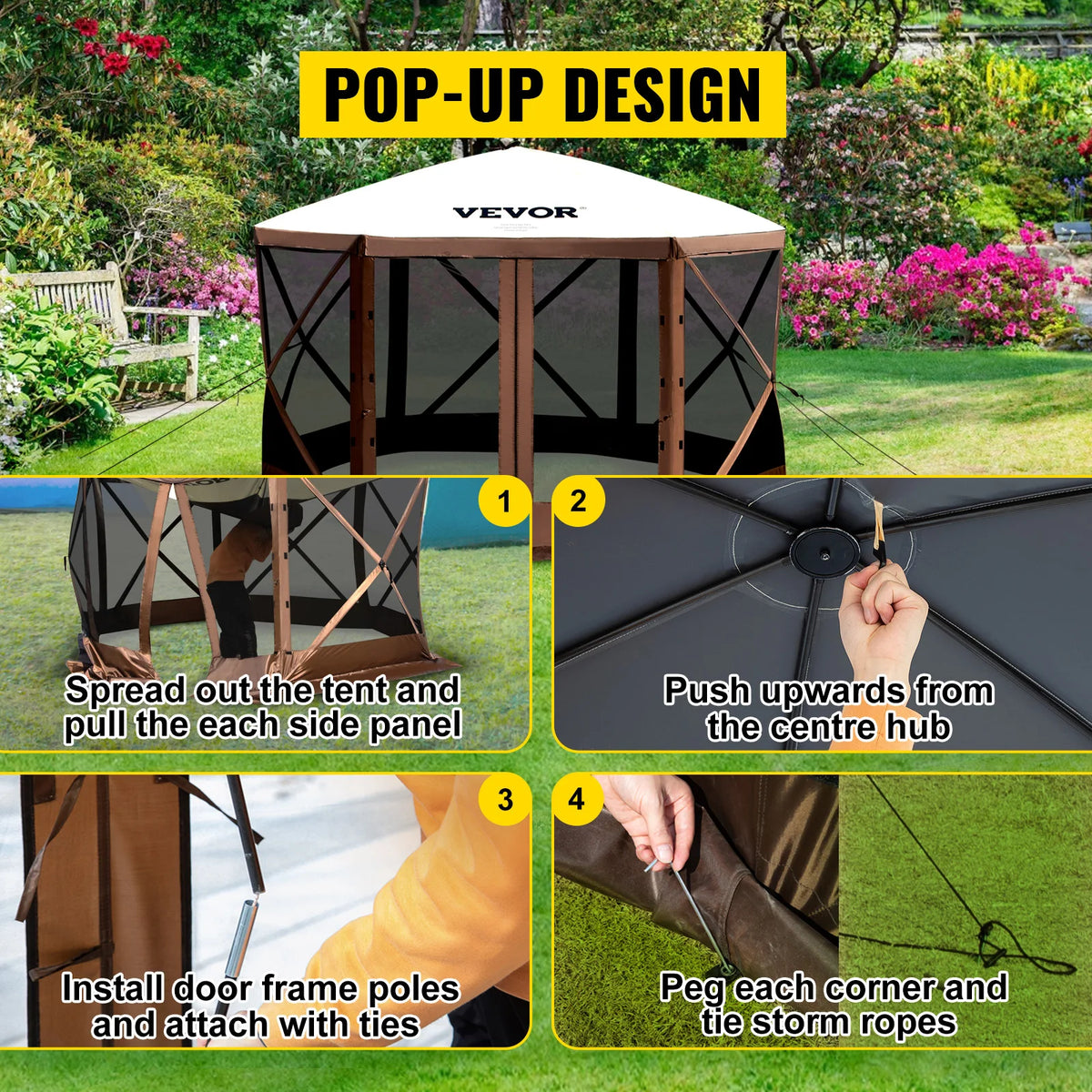SucceBuy Pop Up Camping Gazebo Canopy Shelter For Outdoor Use