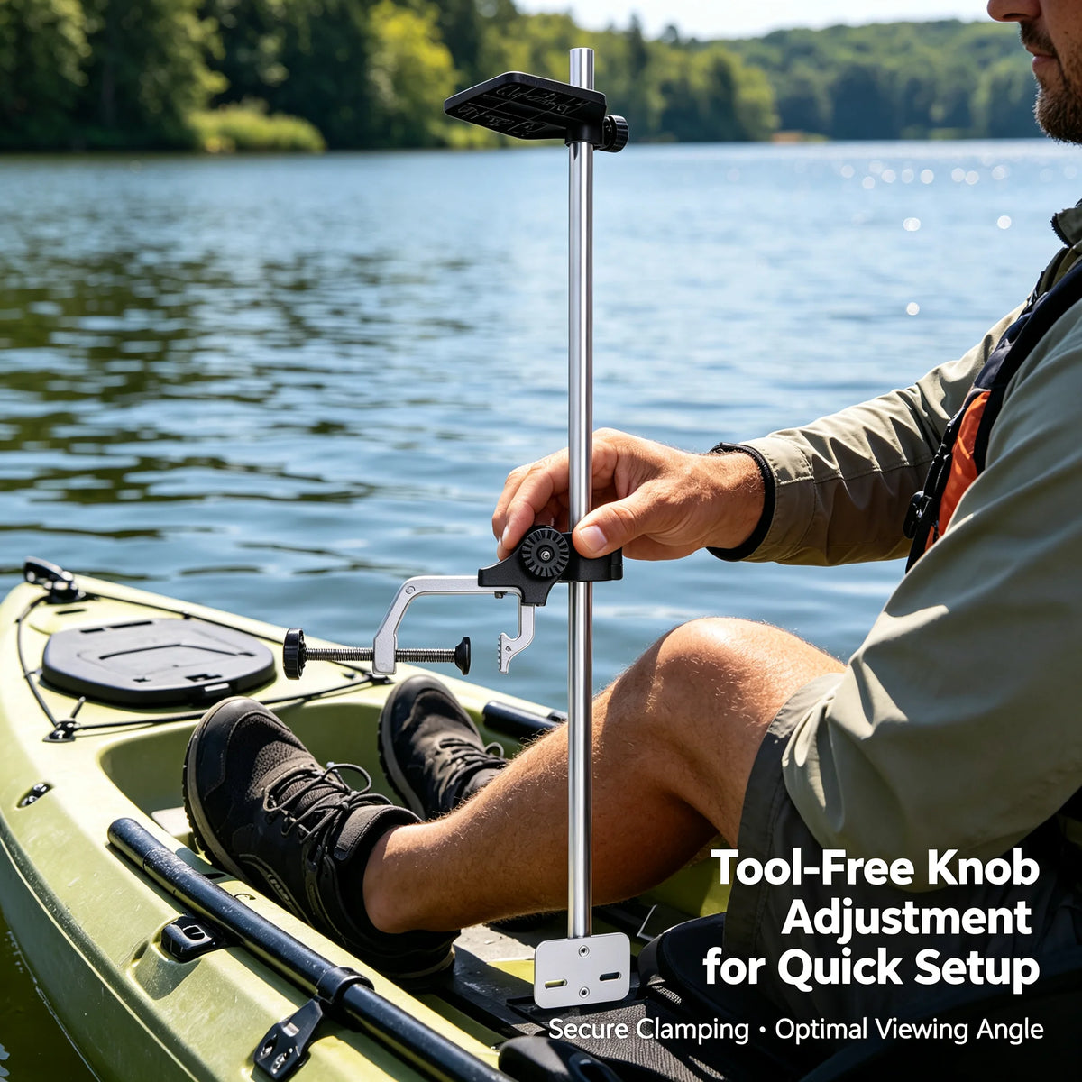 Universal Rotatable Fishfinder Transducer Mount for Kayaks and Boats