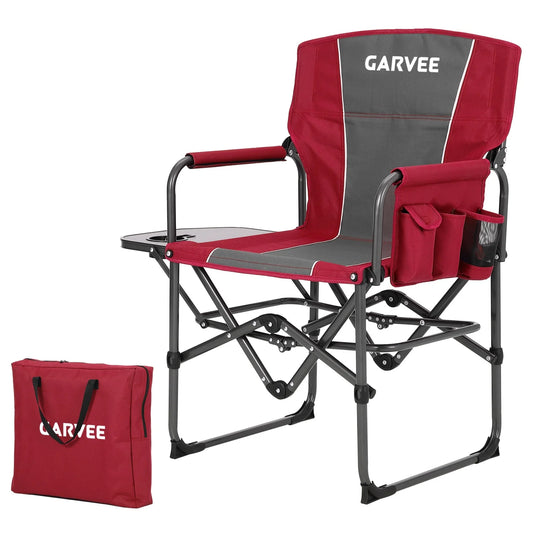 HiMISS Heavy Duty 400Lbs Folding Directors Chair For Adults Camping