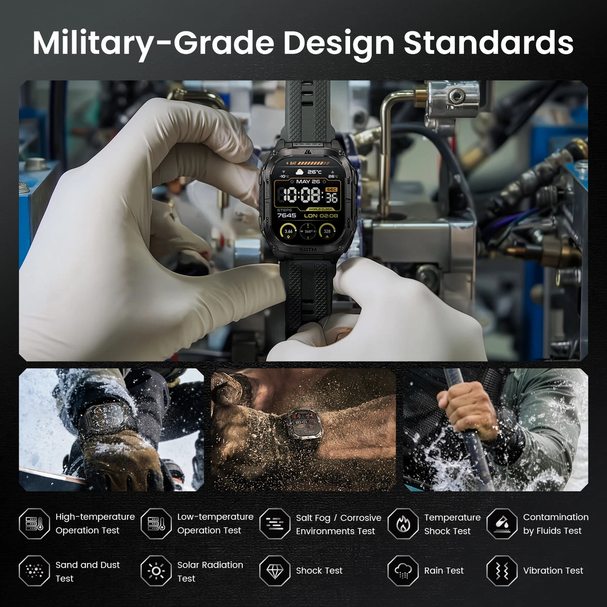 Kospet Tank M4C Rugged GPS Watch For Men 15 Day Battery