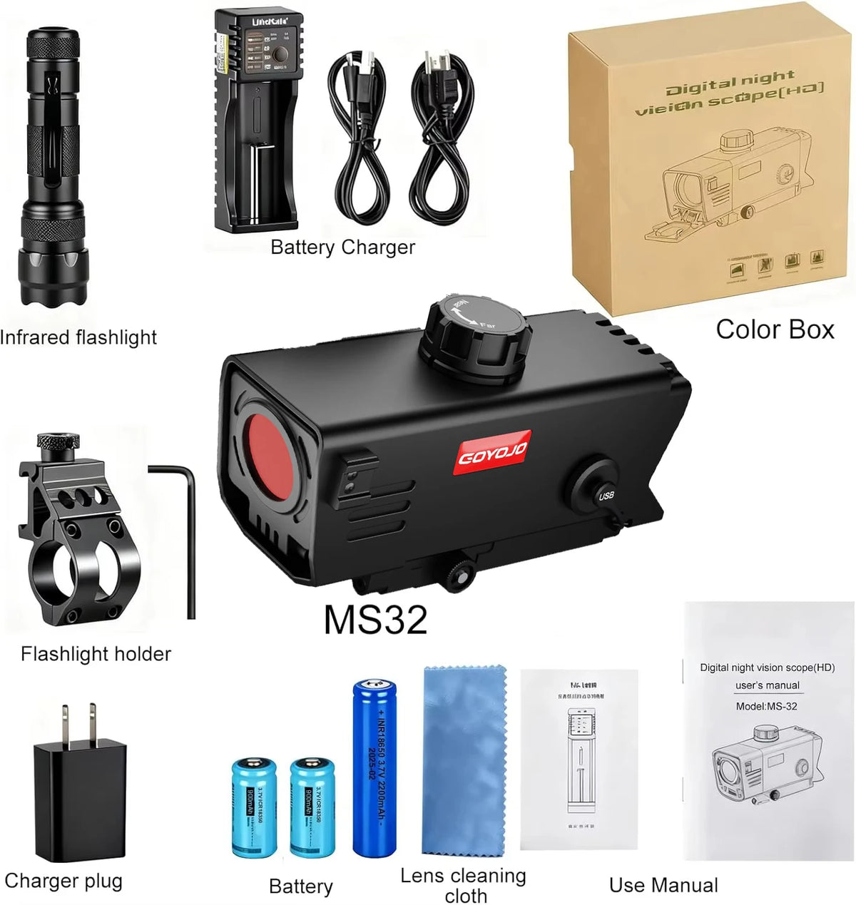 Goyojo Elite Night Vision Scope For Hunters With Audio Video Recording