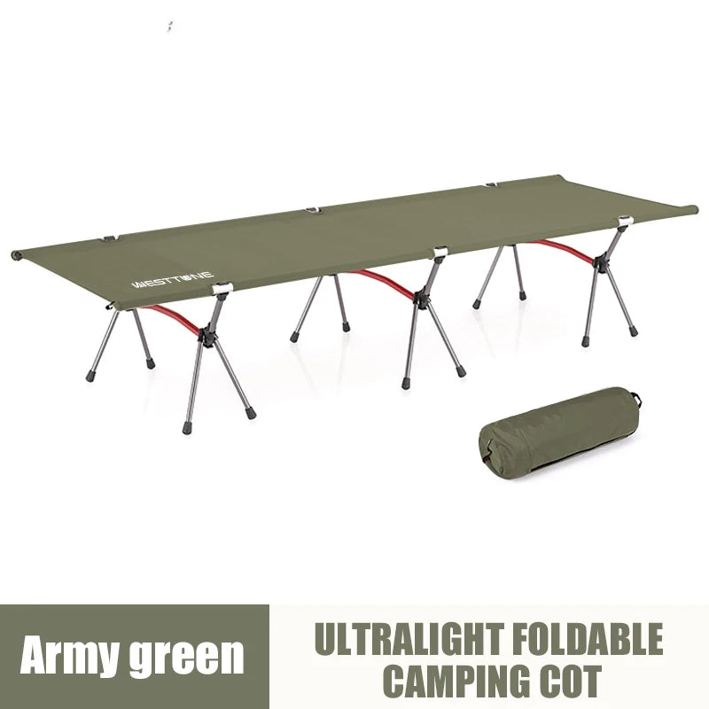 WESTTUNE Portable Folding Camping Bed With Adjustable Height