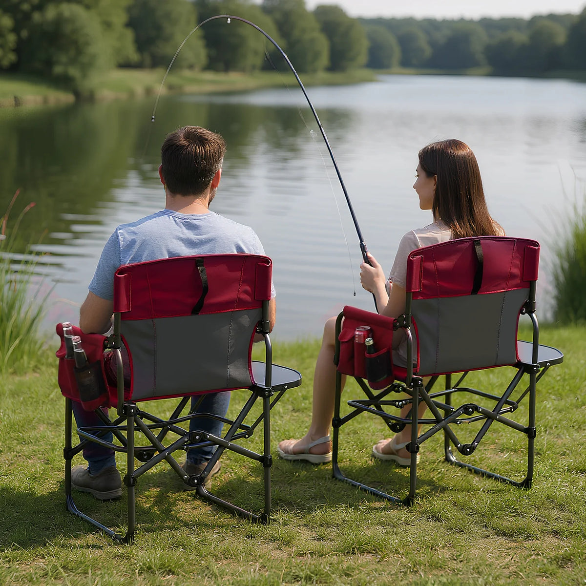 HiMISS Ultra Heavy Duty Folding Director Chair For Campers